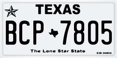 TX license plate BCP7805