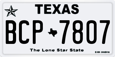 TX license plate BCP7807