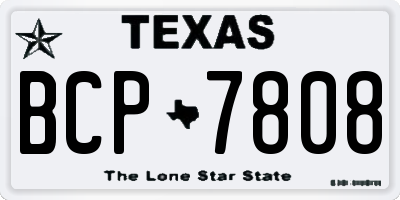 TX license plate BCP7808