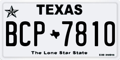 TX license plate BCP7810