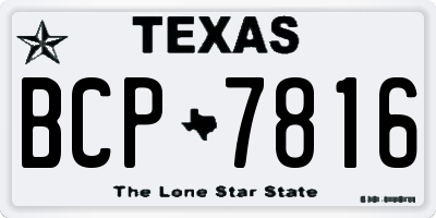 TX license plate BCP7816