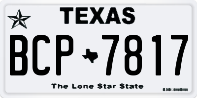 TX license plate BCP7817