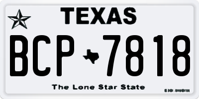 TX license plate BCP7818