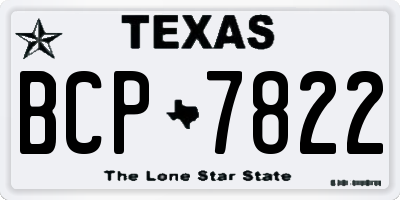TX license plate BCP7822