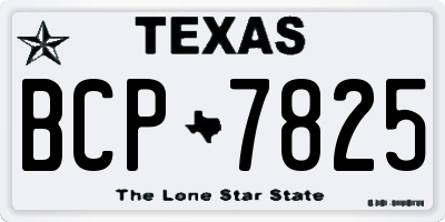 TX license plate BCP7825