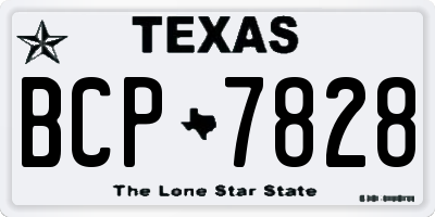 TX license plate BCP7828