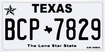 TX license plate BCP7829