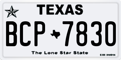 TX license plate BCP7830
