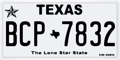 TX license plate BCP7832