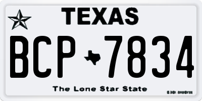 TX license plate BCP7834