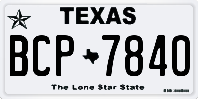 TX license plate BCP7840