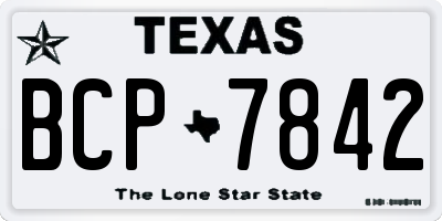 TX license plate BCP7842