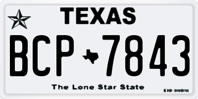 TX license plate BCP7843