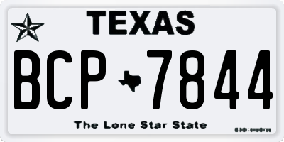 TX license plate BCP7844