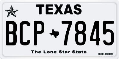 TX license plate BCP7845