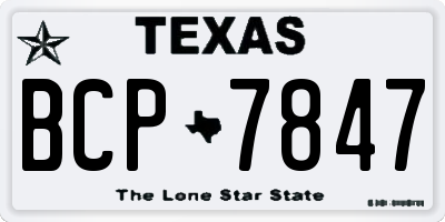 TX license plate BCP7847