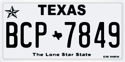 TX license plate BCP7849