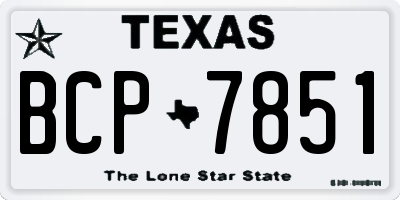 TX license plate BCP7851