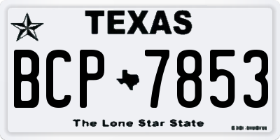 TX license plate BCP7853