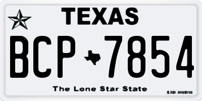 TX license plate BCP7854