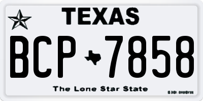 TX license plate BCP7858