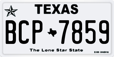 TX license plate BCP7859