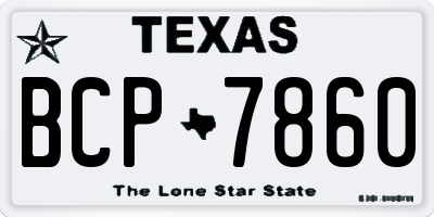 TX license plate BCP7860