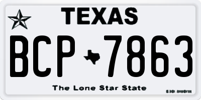 TX license plate BCP7863