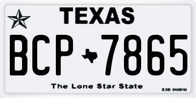 TX license plate BCP7865