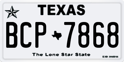 TX license plate BCP7868