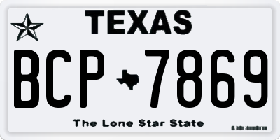 TX license plate BCP7869