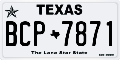 TX license plate BCP7871