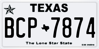TX license plate BCP7874