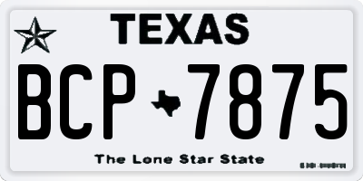 TX license plate BCP7875