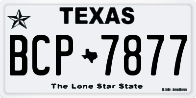 TX license plate BCP7877