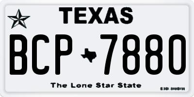TX license plate BCP7880
