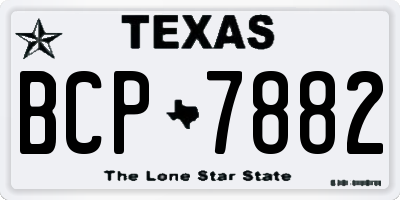 TX license plate BCP7882