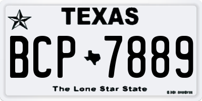 TX license plate BCP7889