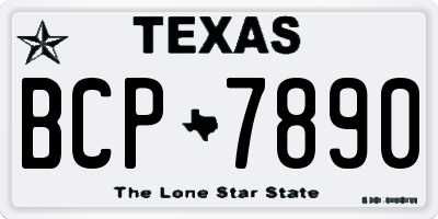 TX license plate BCP7890