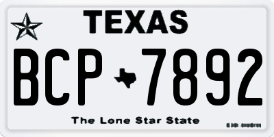 TX license plate BCP7892