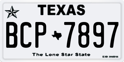TX license plate BCP7897