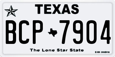 TX license plate BCP7904