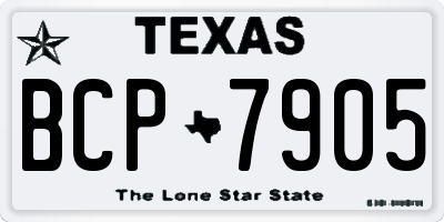 TX license plate BCP7905