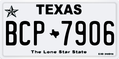 TX license plate BCP7906