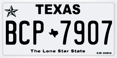 TX license plate BCP7907