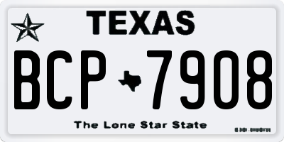 TX license plate BCP7908