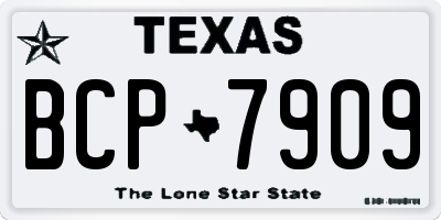 TX license plate BCP7909