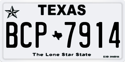 TX license plate BCP7914
