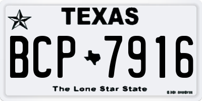 TX license plate BCP7916