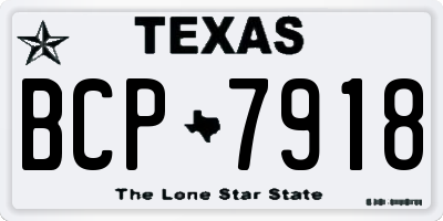 TX license plate BCP7918